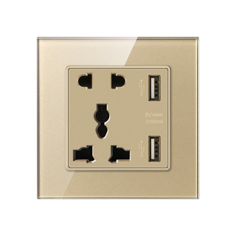 Glass Panel 5 Pin Multi-Socket