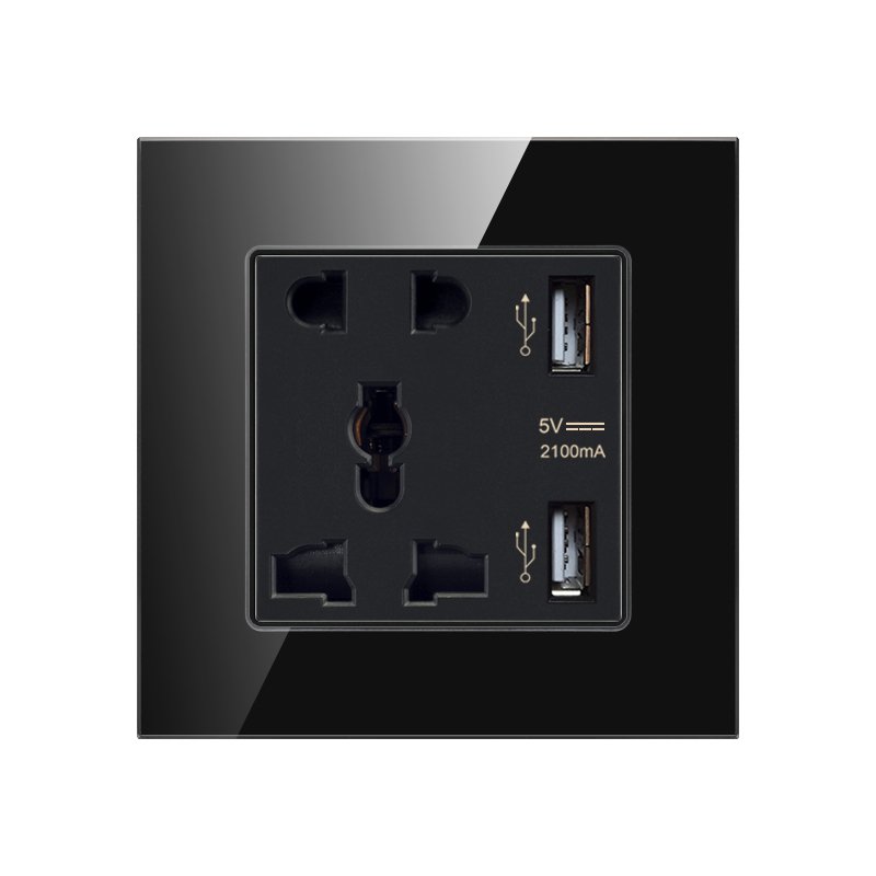 Glass Panel 5 Pin Multi-Socket