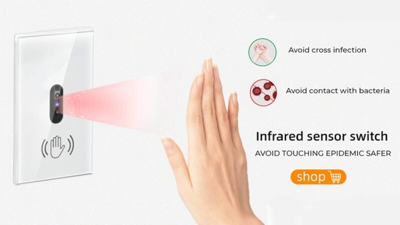 Wall-Smart-Light-Switch-Infrared-Sensor-No-Need-to-Touch-Glass-Panel-Switch