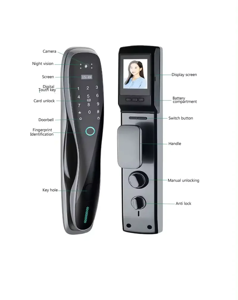 FingerPrint smart door lock with camera 2