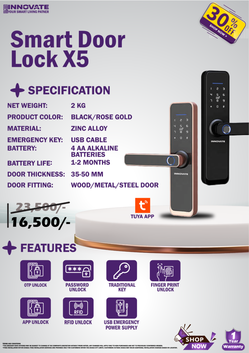 Smart Door Lock X5 Slim